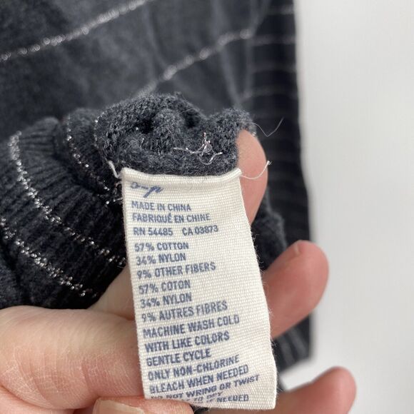 American Eagle Sweater Womens Small Cropped Gray Metallic Striped Cardigan Knit - Picture 5 of 7